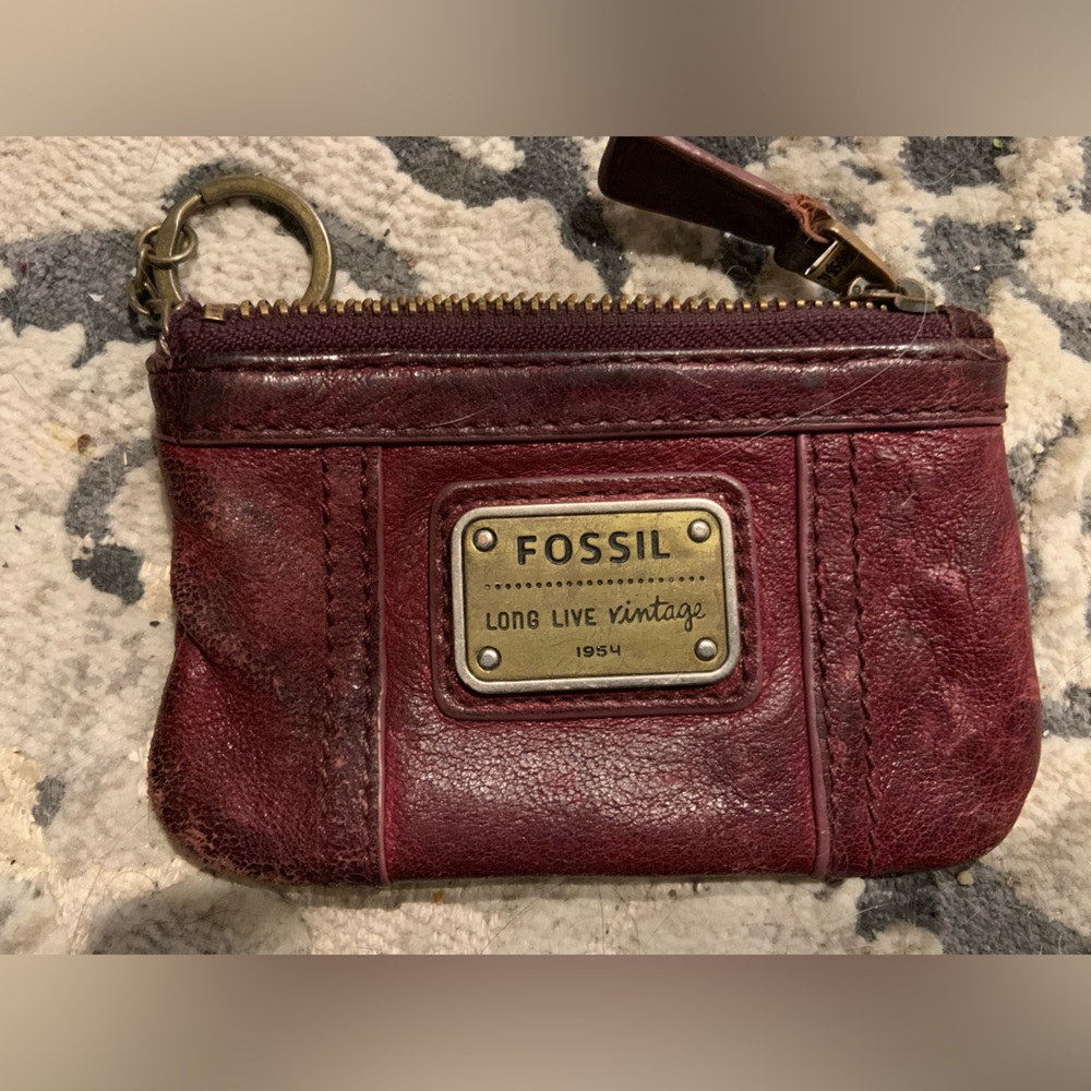 Vintage Fossil ID holder and zip wallet
